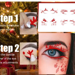 Christmas Liner With Personalized Creative Makeup Stickers